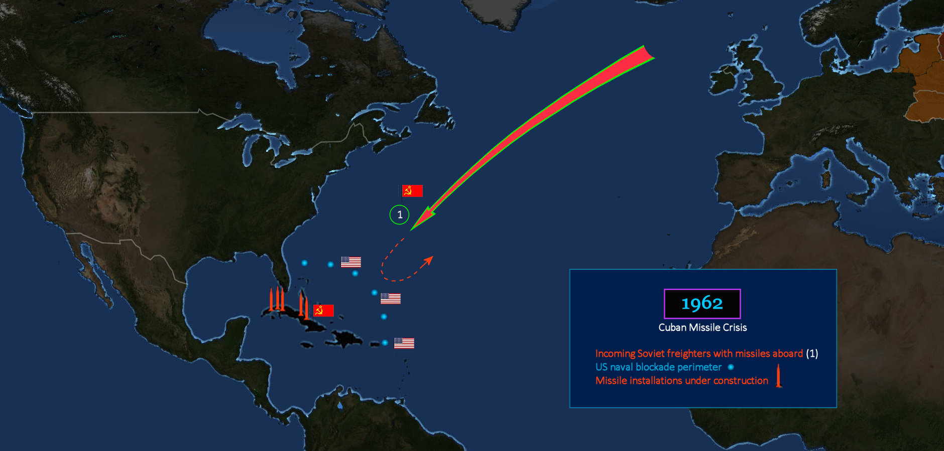Cuban Missile Crisis, 1962 map
